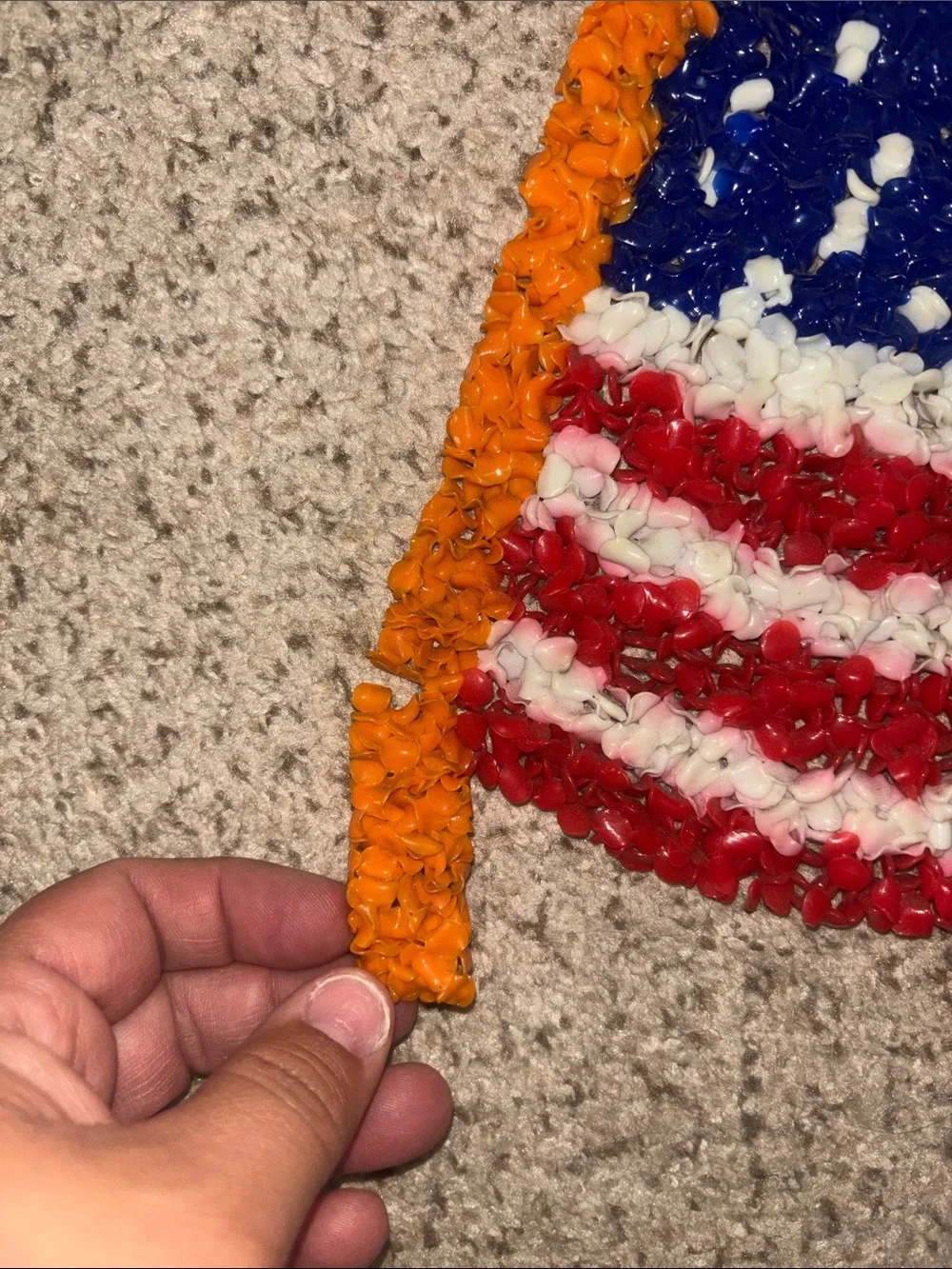 Vintage melted popcorn Red White and Blue Decorative Flag Accent - Unbranded